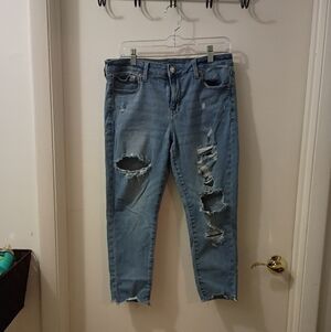 American Eagle Outfitters Skinny Jegging Ripped Jeans Size 14 Short